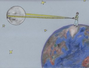 How to estimate the distance from the Earth to the Moon, if you're the Little Prince.
